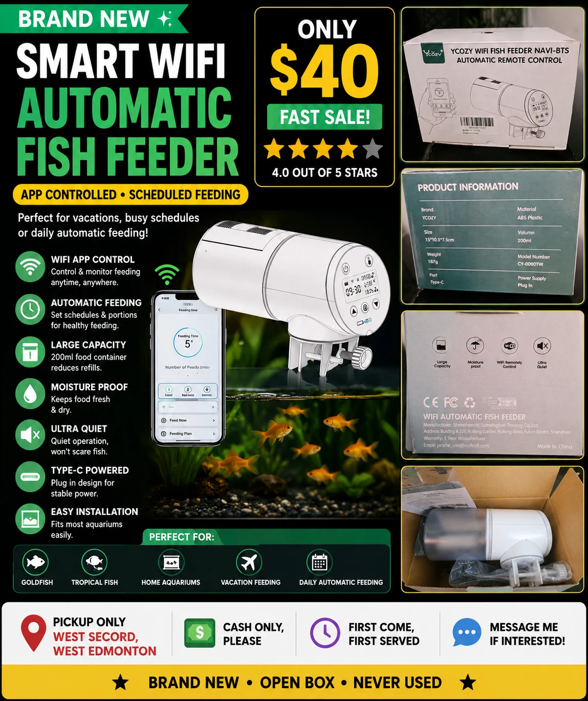 🐠 BRAND NEW Smart WiFi Automatic Fish Feeder 🐠