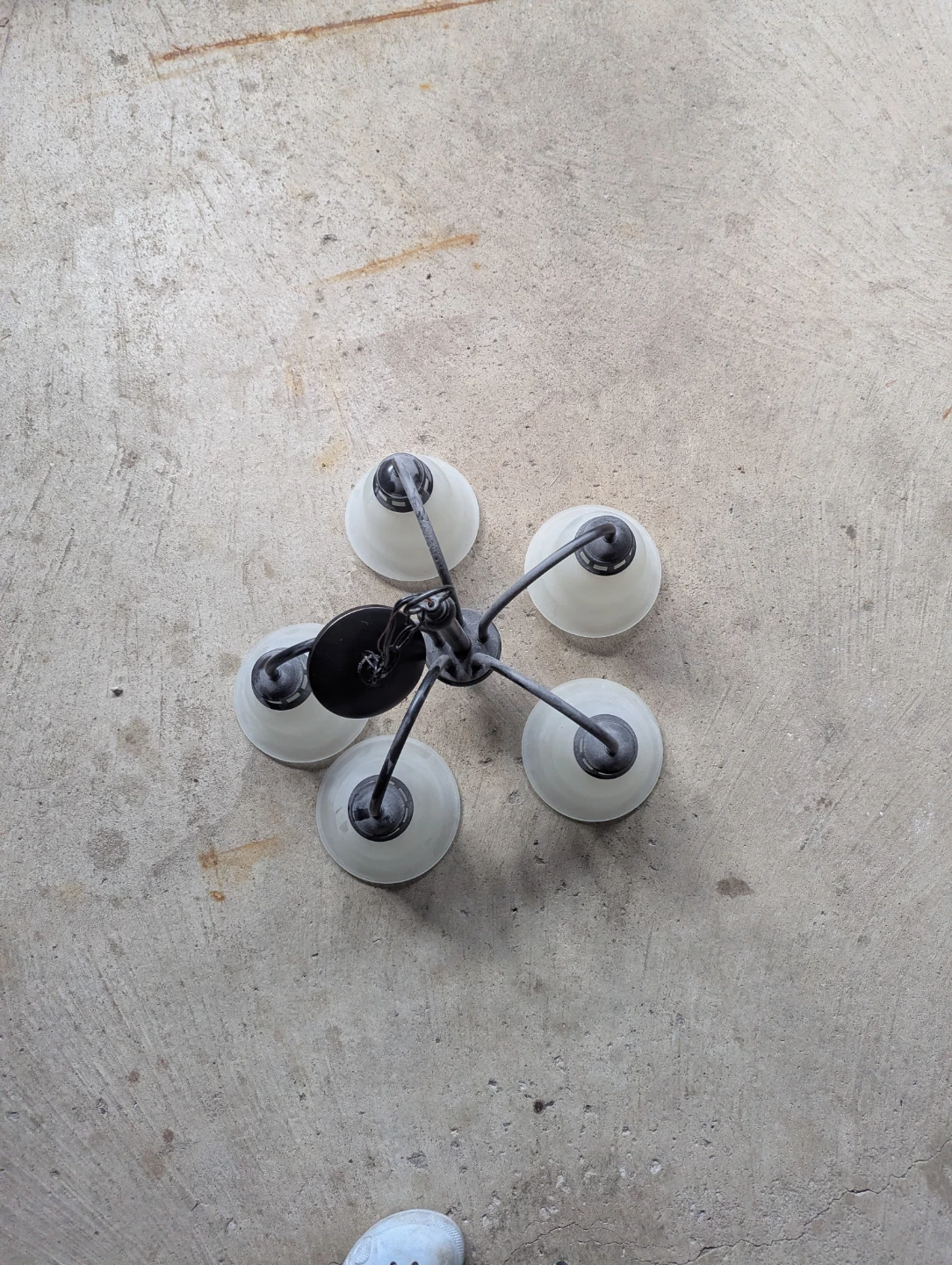 5-Light Chandelier with Frosted Bell Shades - photo 3