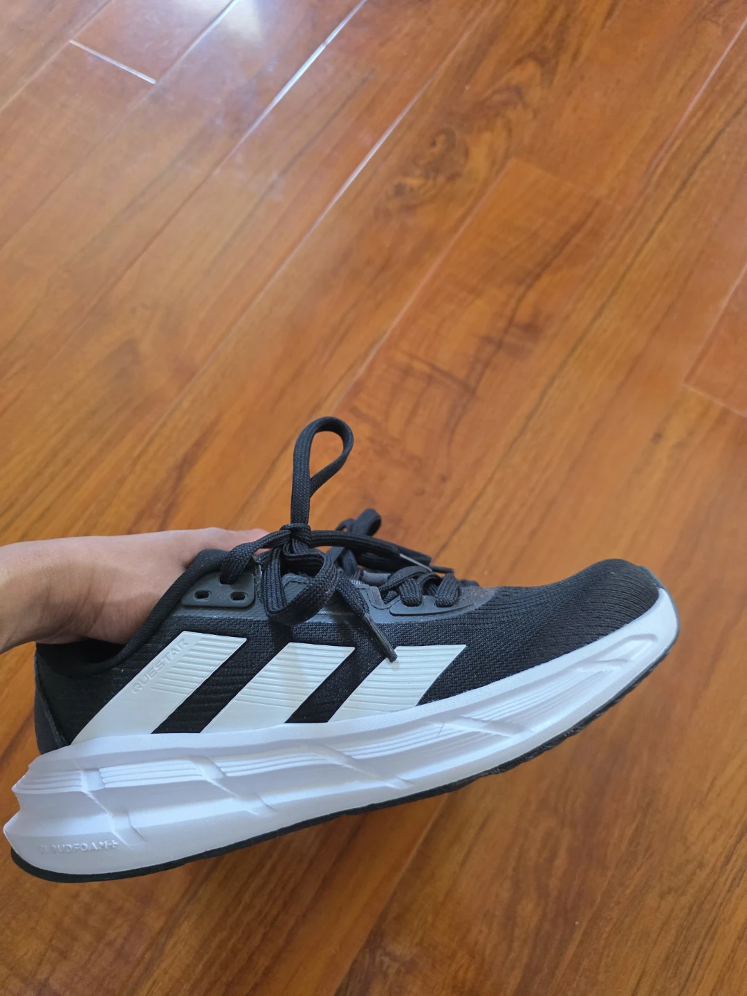 Adidas Running Shoes Black/White Women's Size 8 - photo 2