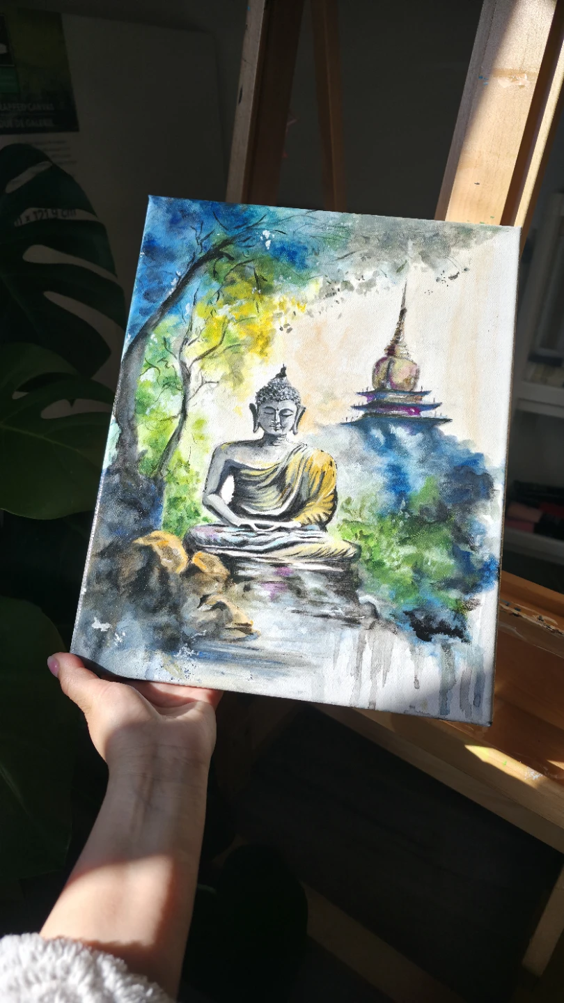 Original handmade acrylic Buddha Painting