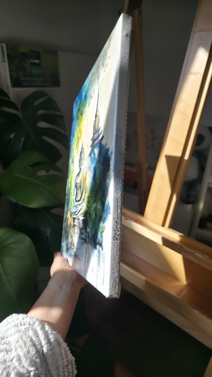 Original handmade acrylic Buddha Painting - photo 2