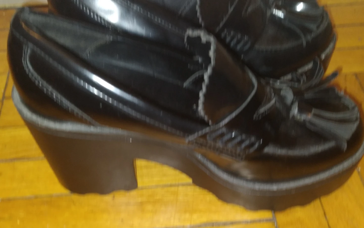 Mossimo Supply Co. Black Patent Wedge Loafers - photo 2