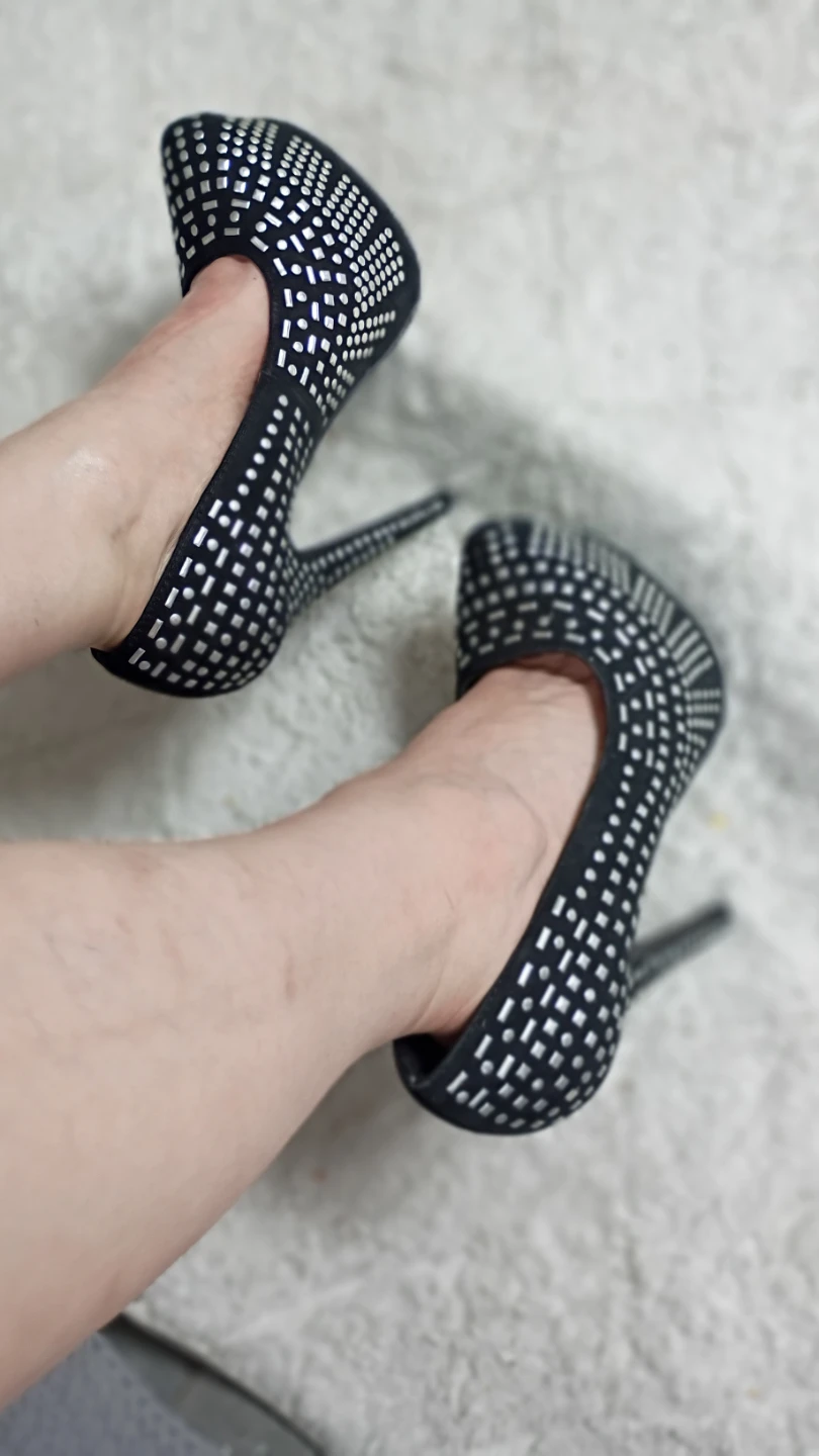 Black Rhinestone Stiletto Heels