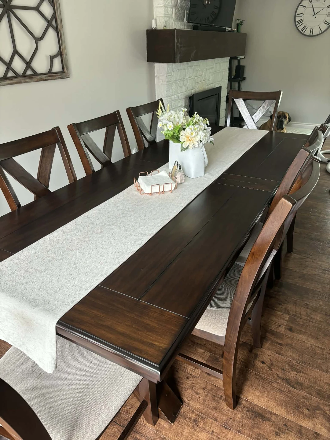 Dark Wood Dining Table with hidden Extension