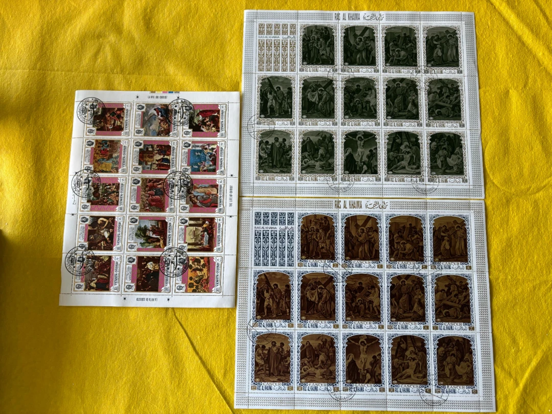 Stamp sheets set (3x) Biblical scenes