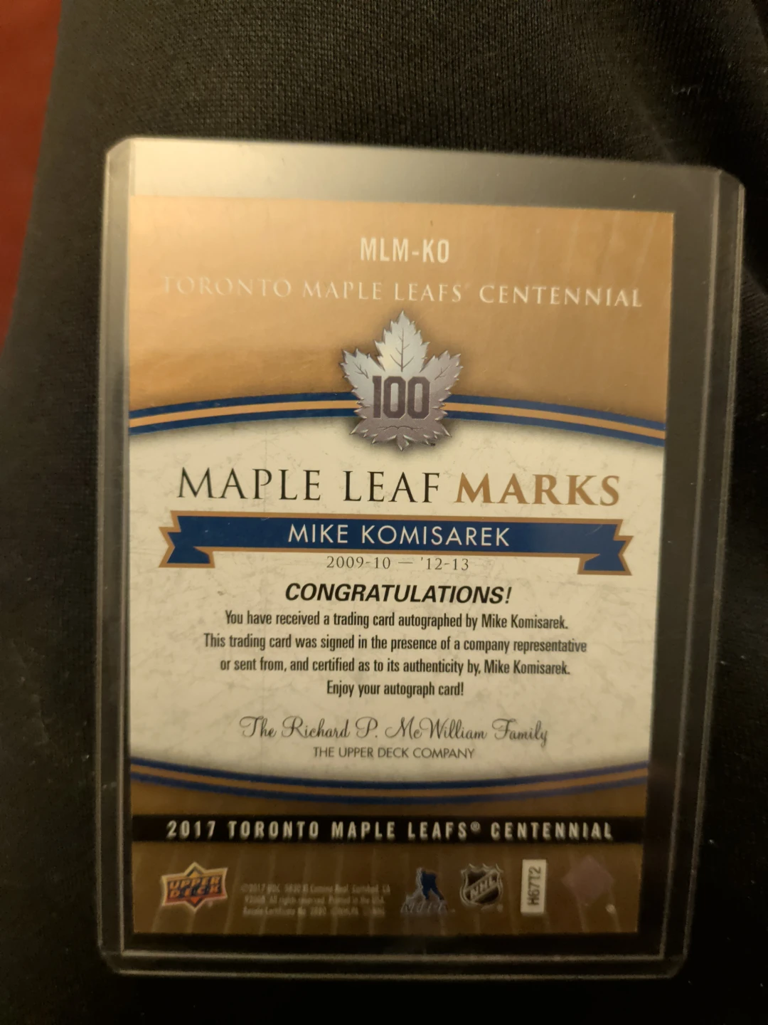 Upper Deck Toronto Maple Leafs Mike Komisarek - photo 2