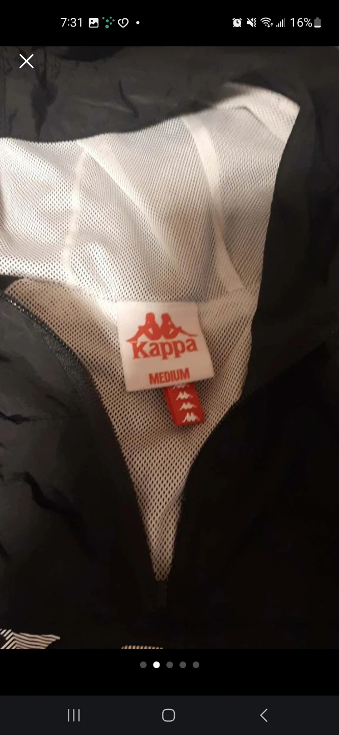 Kappa Black Windbreaker Jacket Medium - photo 2