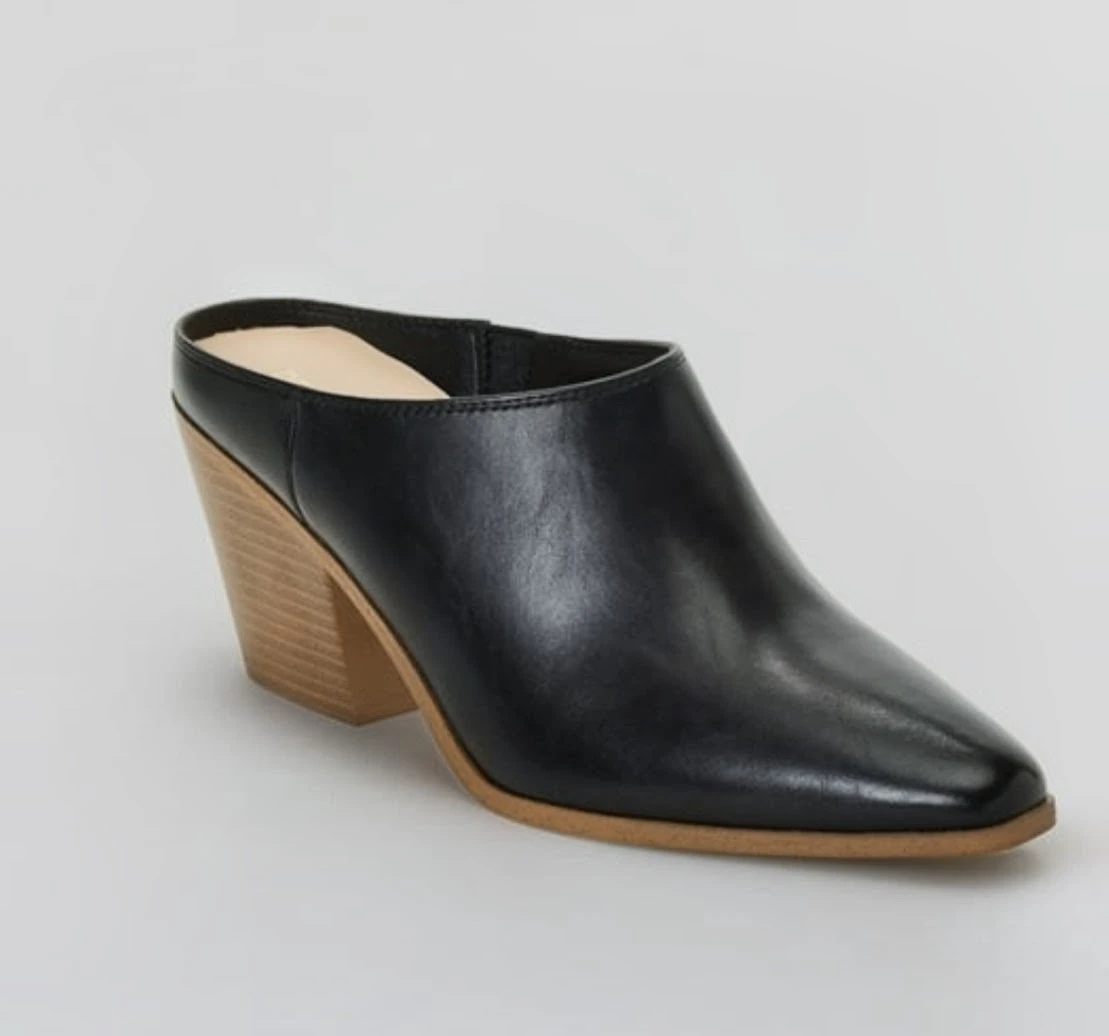 Black Heeled Mule Shoes