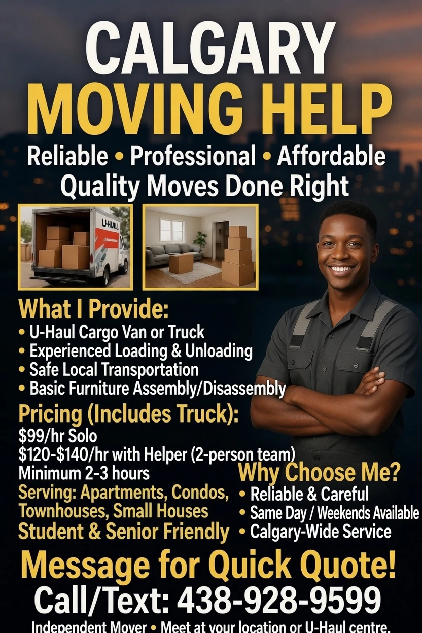 Calgary Moving Help - U-Haul Truck & Experienced Movers
