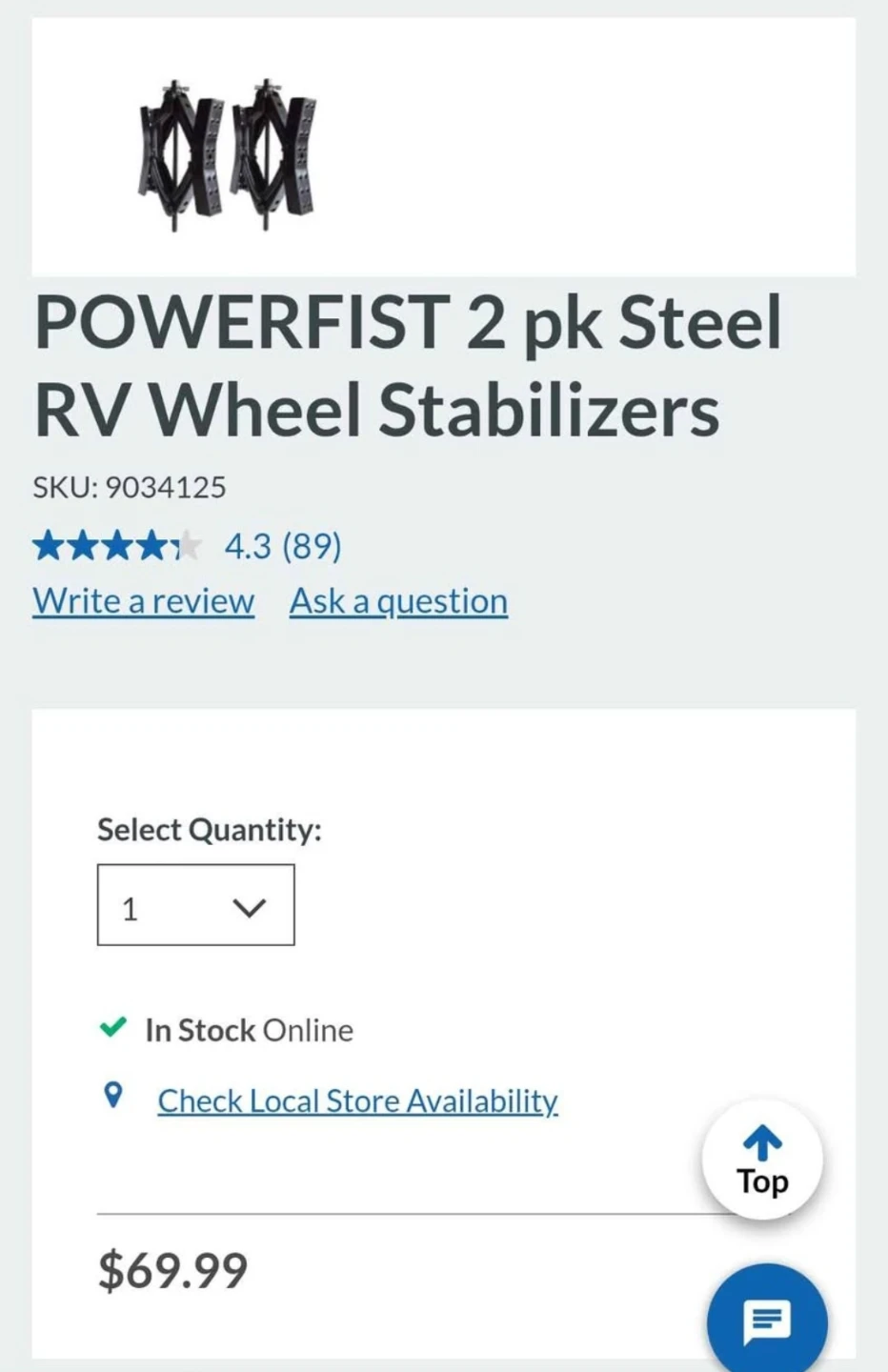 POWERFIST 2 pc Steel RV Wheel Stabilizers - photo 3