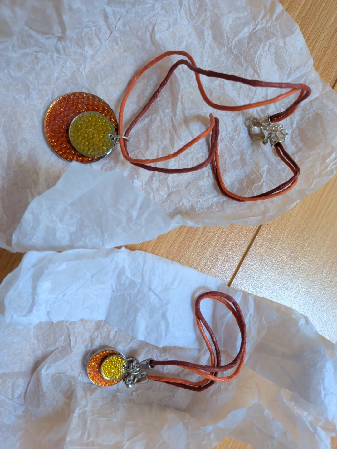 Layered Circle Pendant Necklace and Bracelet Set