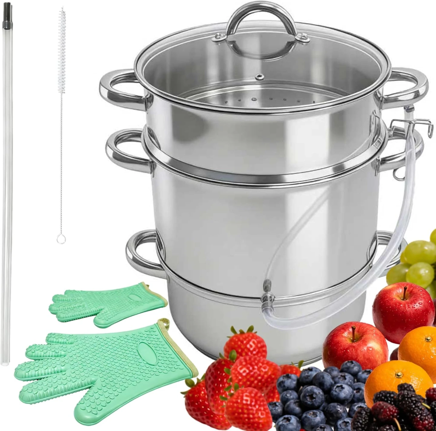 Stainless Steel 9.3-Quart Juice Steamer Pot