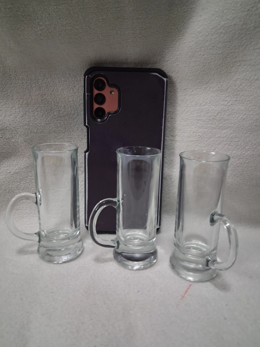 Set of 3 Clear Glass Shot Glasses with Handles