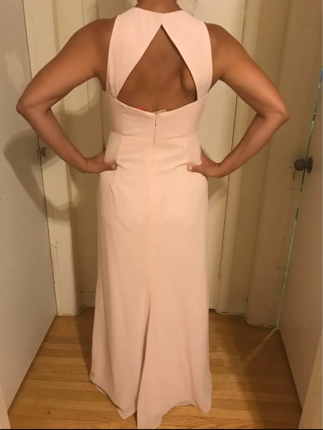 Light Pink Halter Neck Maxi Dress - photo 3