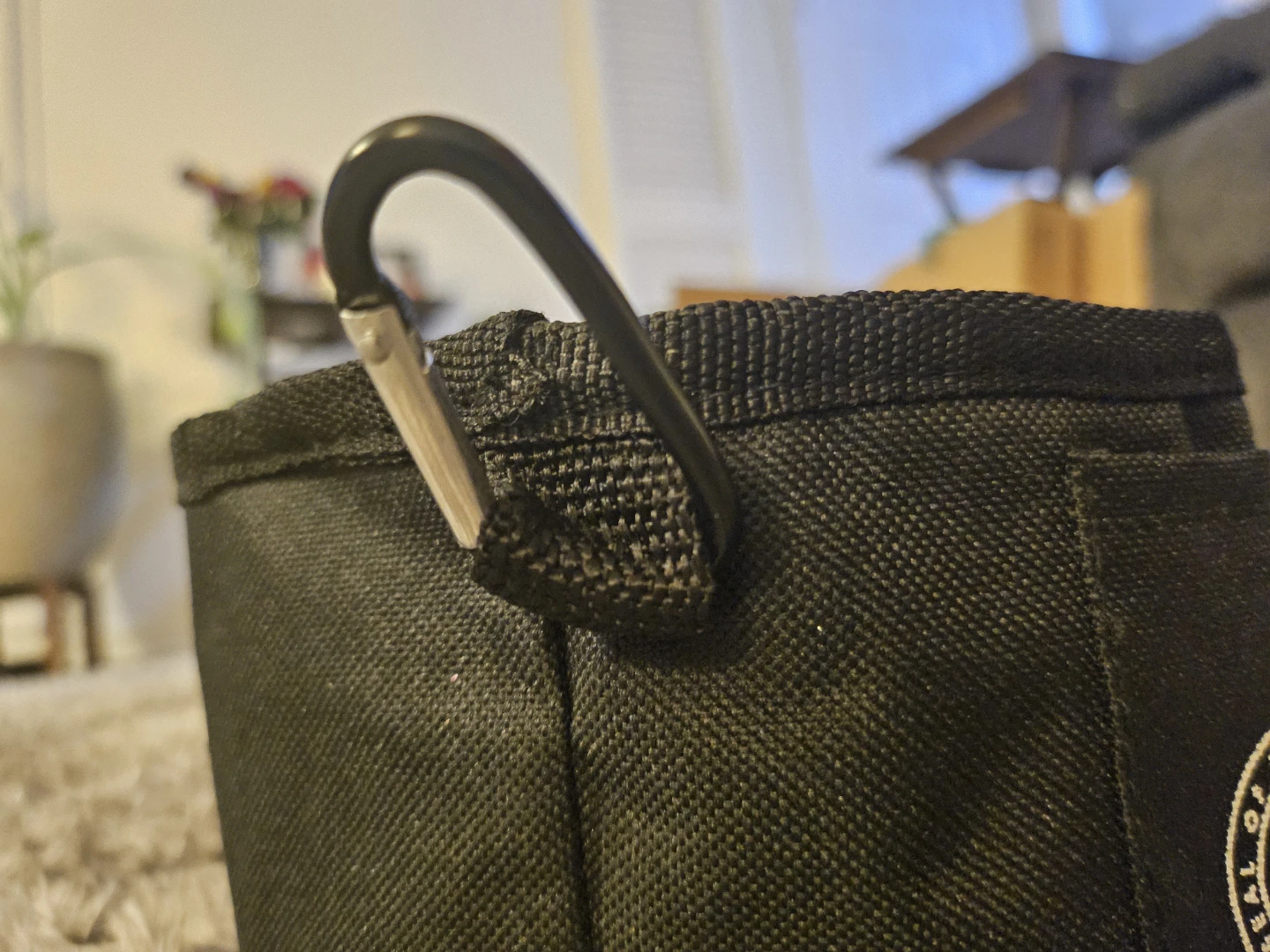 Collapsible Travel Pet Bowl – Black with Carabiner - photo 2