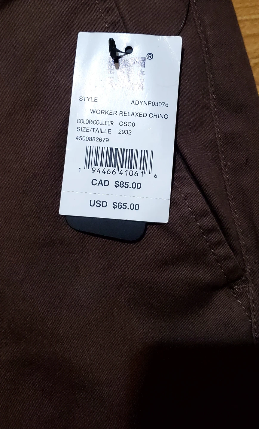 Brand new DC shoes worker relaxed chino  Men's pants - photo 4