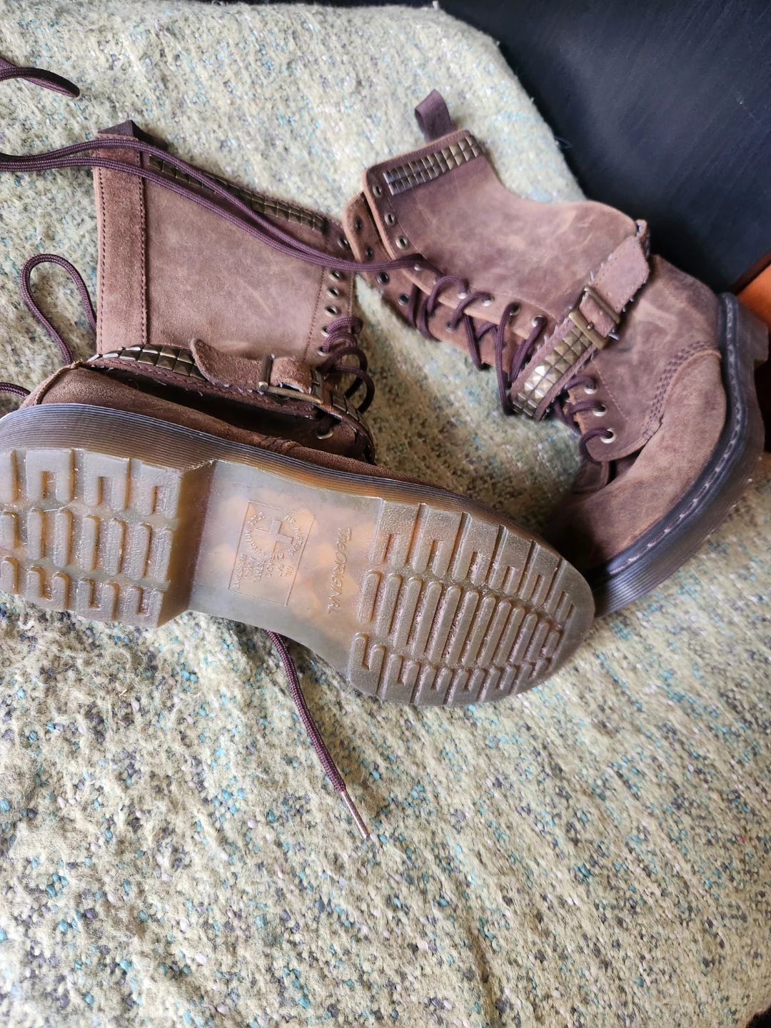 Dr. Martens Brown Suede Studded Boots - photo 2