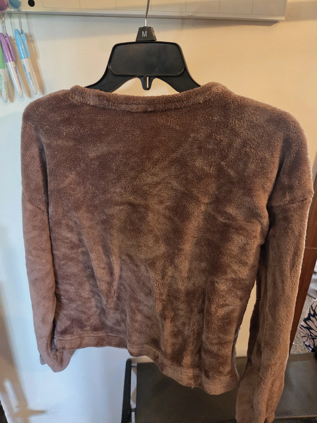 L.A. GOLD Brown Fuzzy Teddy Bear Sweatshirt Size L - photo 3