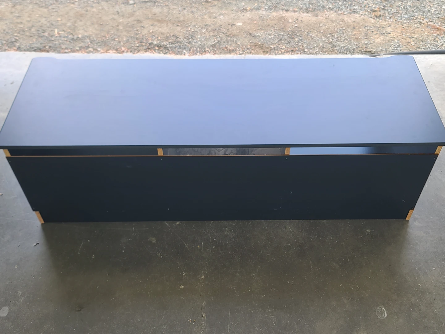 Black Media Console with Shelves and Glass Doors - photo 5