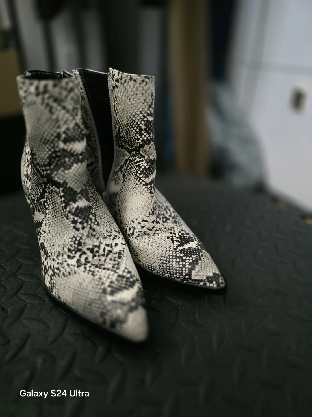 New Snakeskin Print Ankle Boots