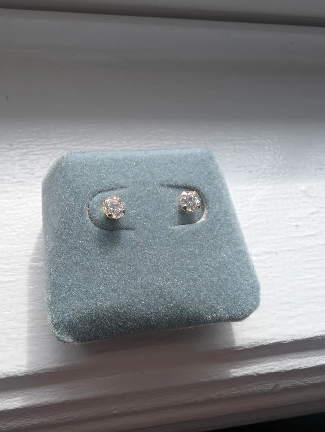 Brand New 14K Yellow Gold Cubic Zirconia Earrings For Sale