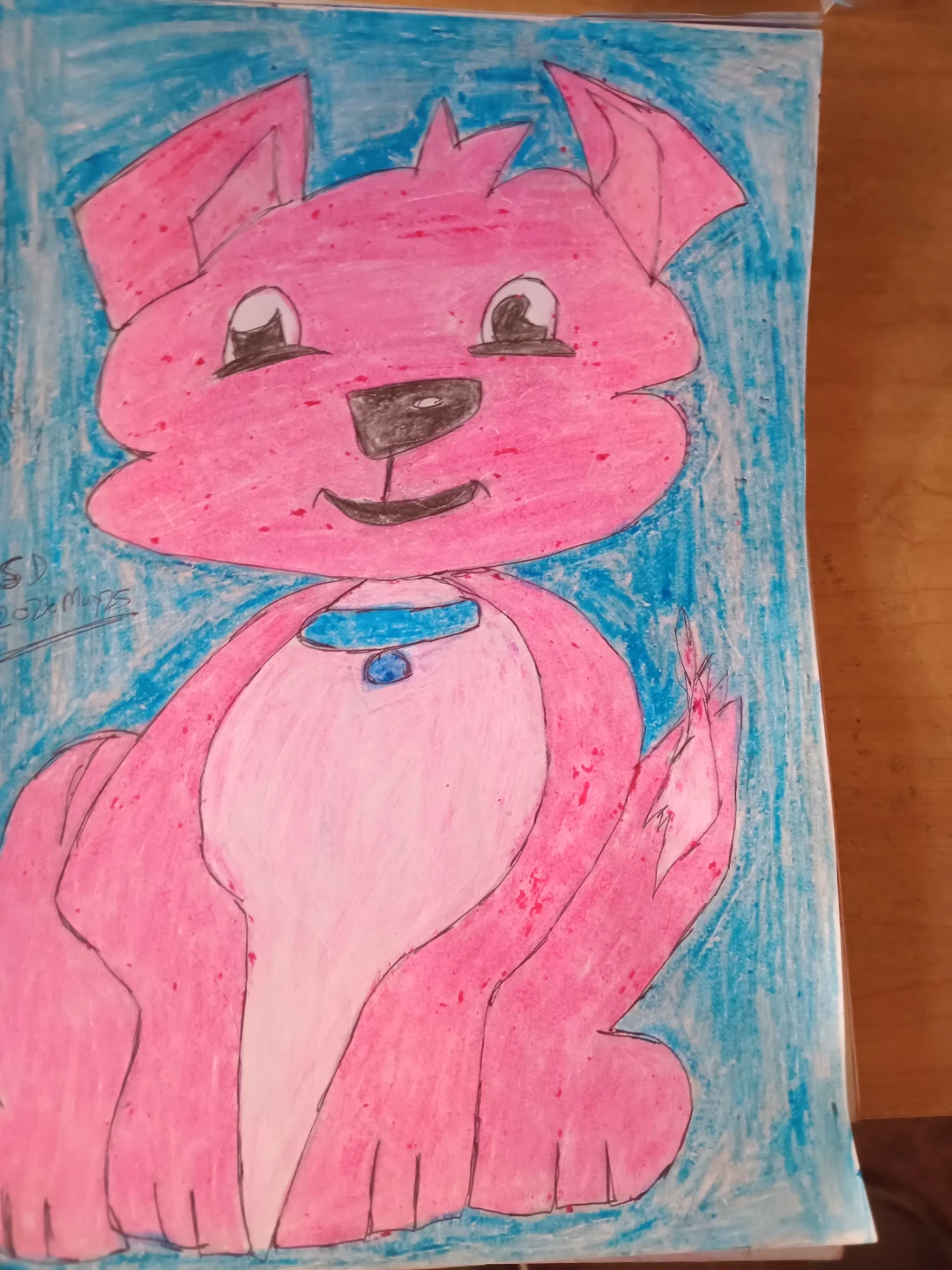 Blue Background: Pink Dog by Custom Artist Sherwin - photo 4