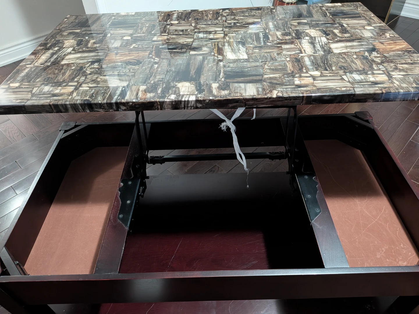 Lift Top Coffee Table with faux-marble tabletop - photo 2