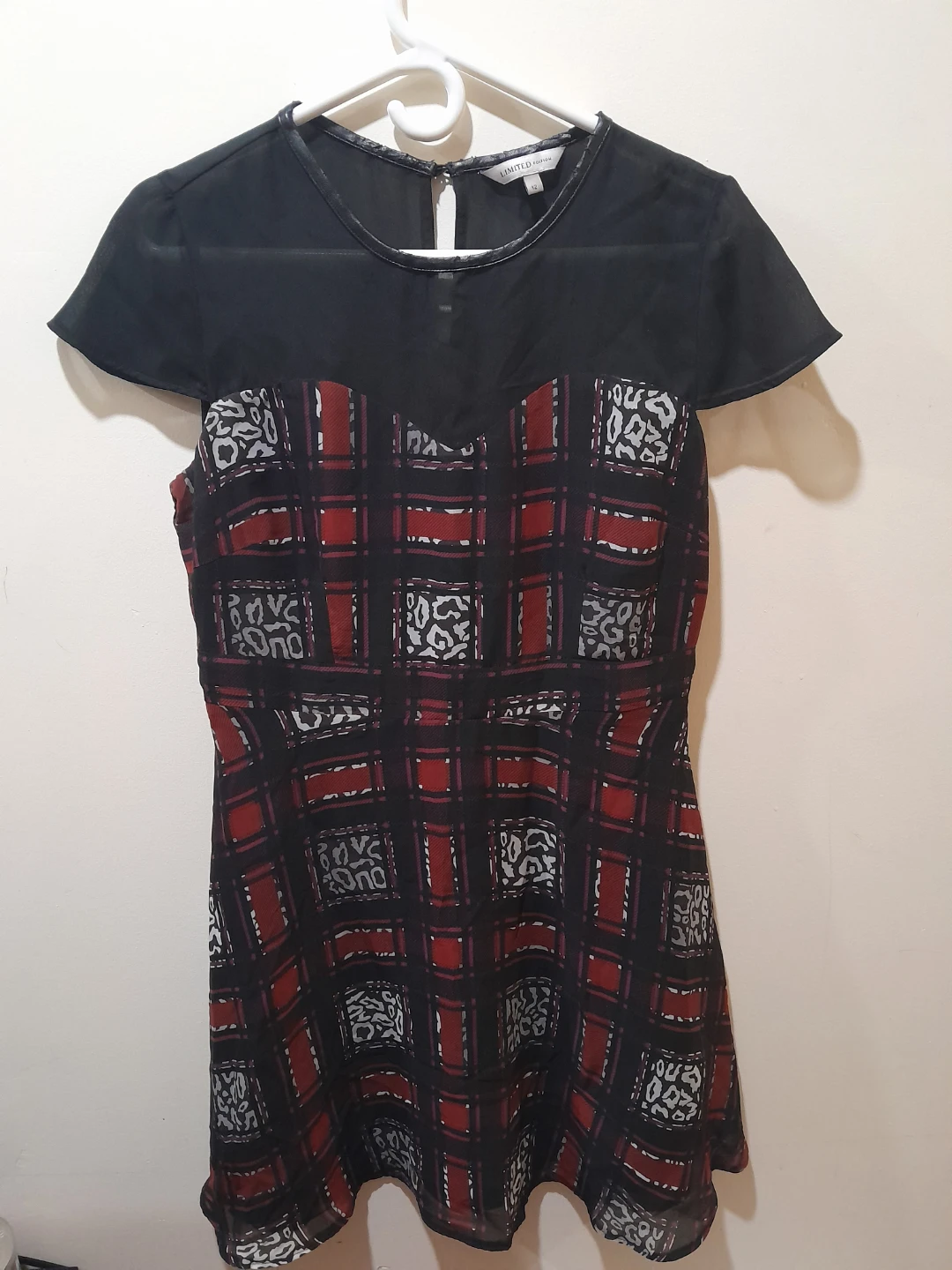 Women's Tartan Print Short Sleeve Dress - photo 2