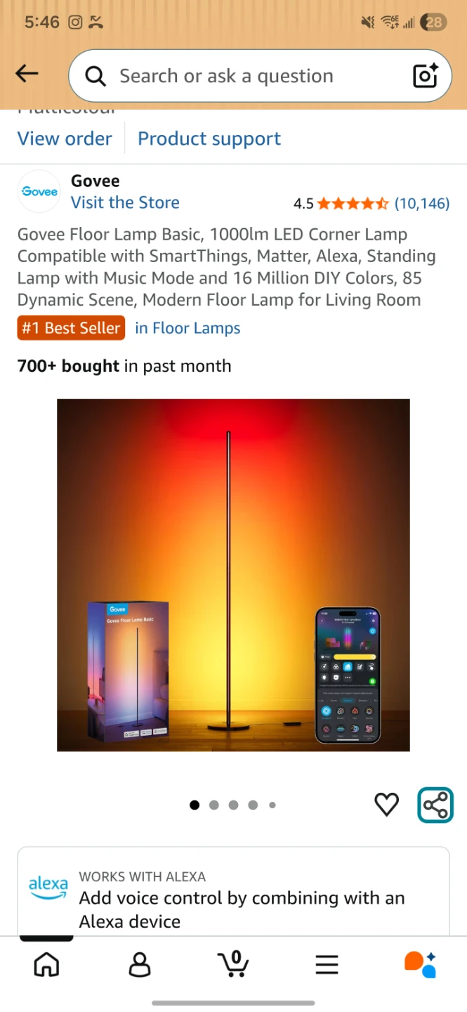 Govee Floor Lamp Basic 1000lm LED Corner Lamp - photo 3