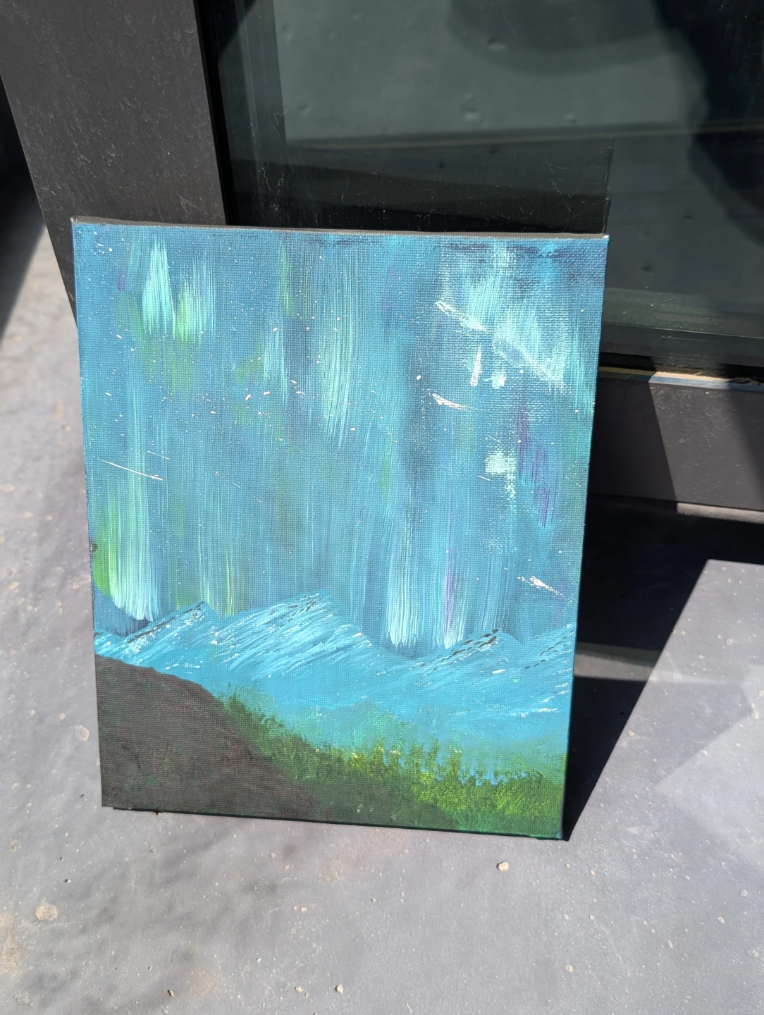 Canvas Painting of Aurora Borealis