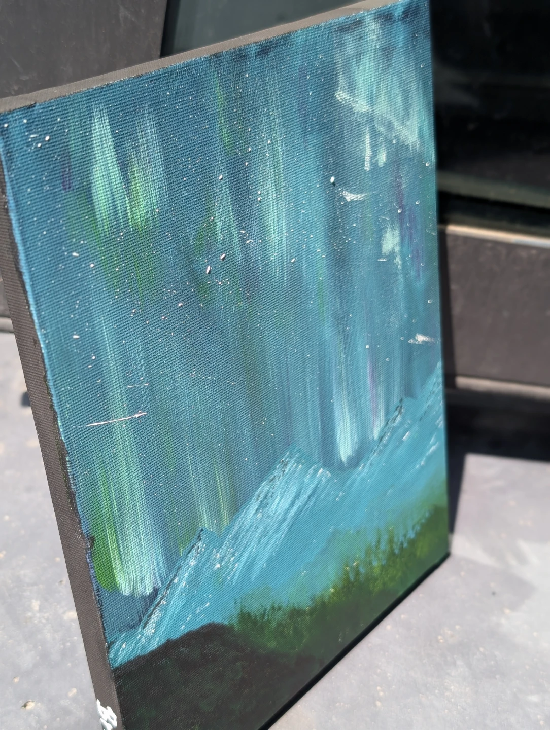 Canvas Painting of Aurora Borealis - photo 2