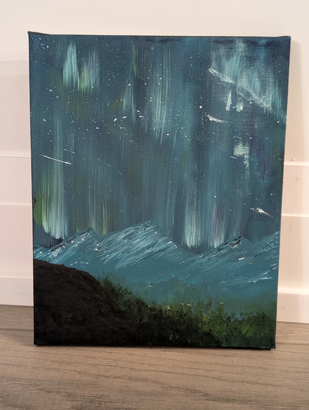 Canvas Painting of Aurora Borealis - photo 3