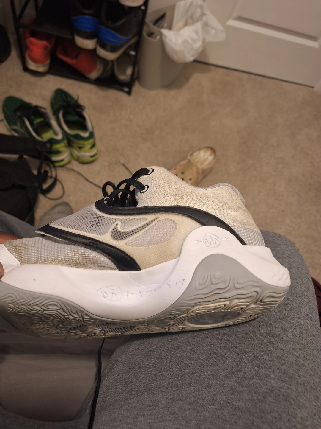 Nike KD Trey 5 IX Men's Basketball Shoes White Grey Black - photo 2