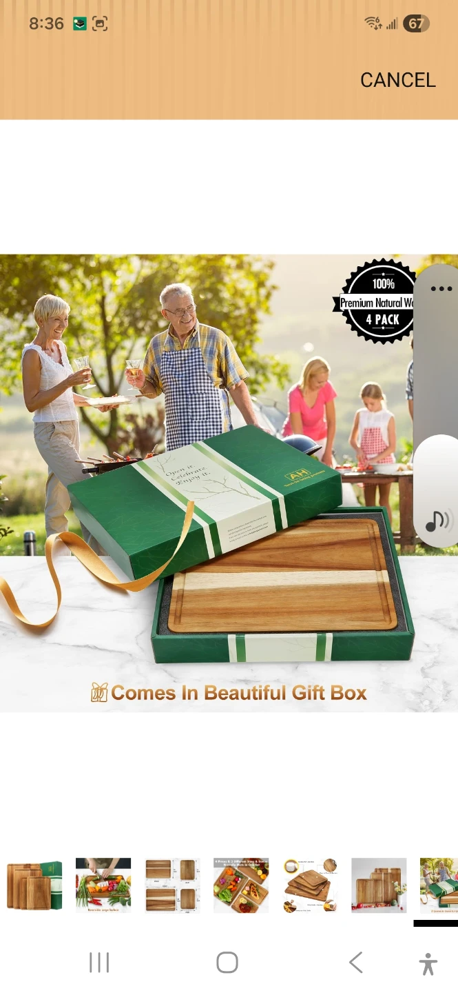 AZRHOM Large Wood Cutting Boards Set of 4 - photo 2