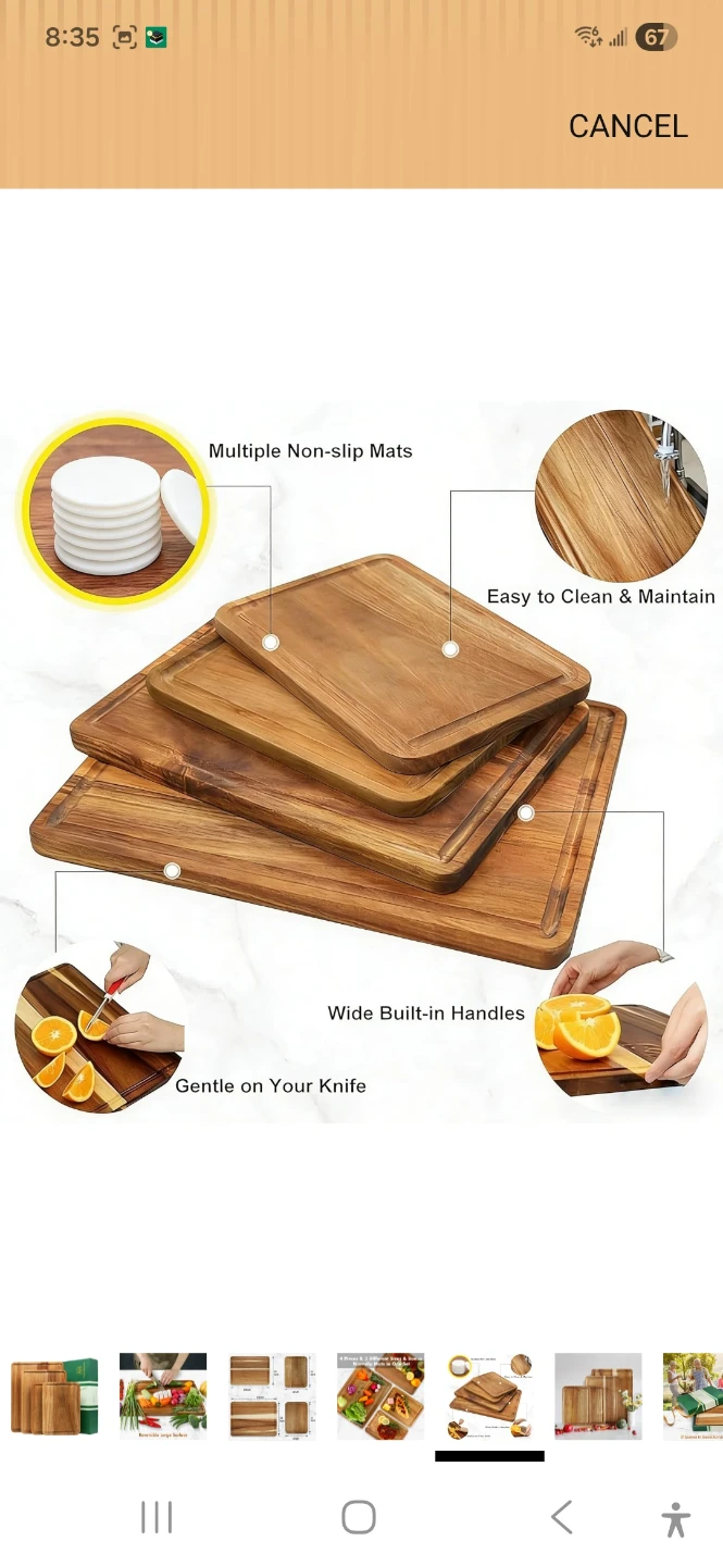 AZRHOM Large Wood Cutting Boards Set of 4 - photo 4
