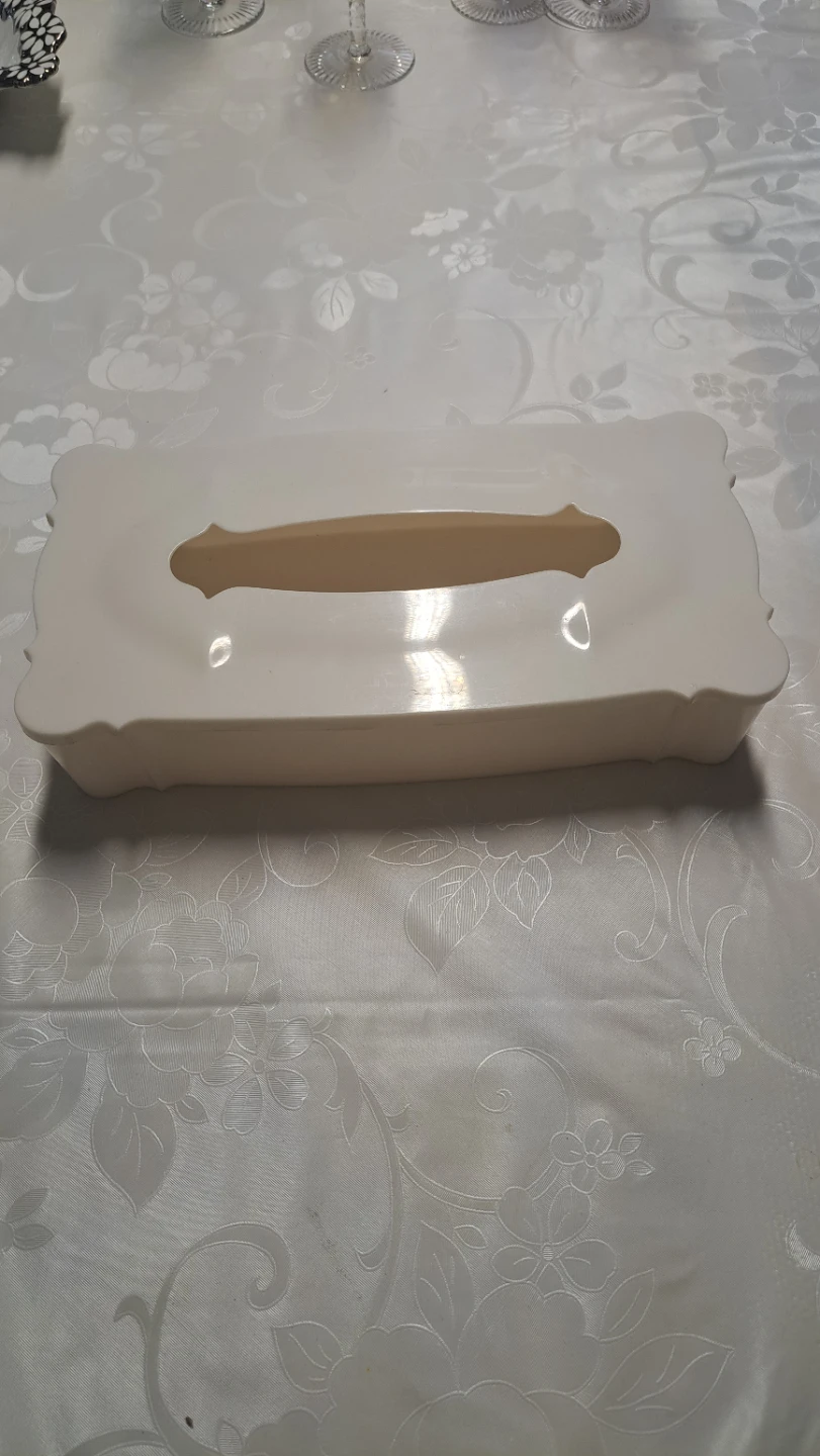 Trelawney of Canada Cream Plastic Tissue Box Cover
