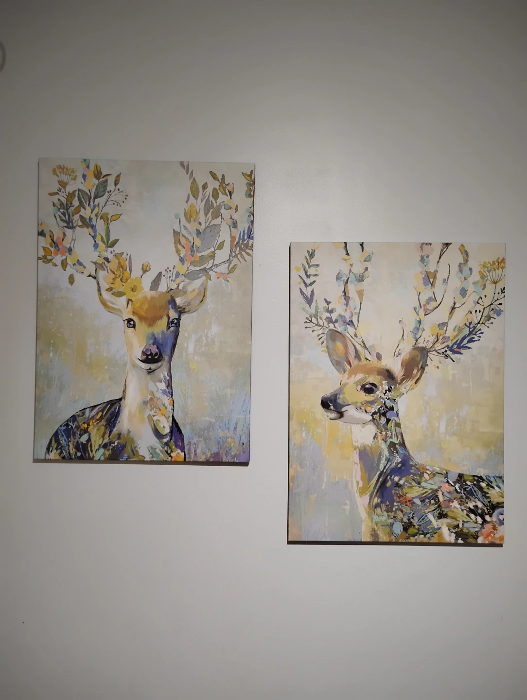 Set of 2 Deer Wall Art Canvases