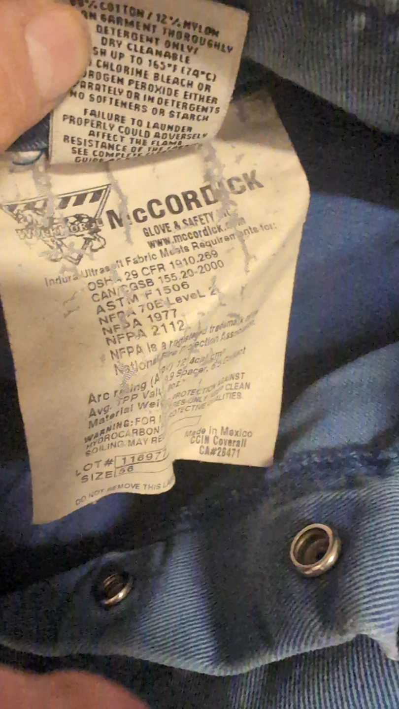 McCordick Westex Ultrasoft Flame Resistant Coveralls Size 38 - photo 5