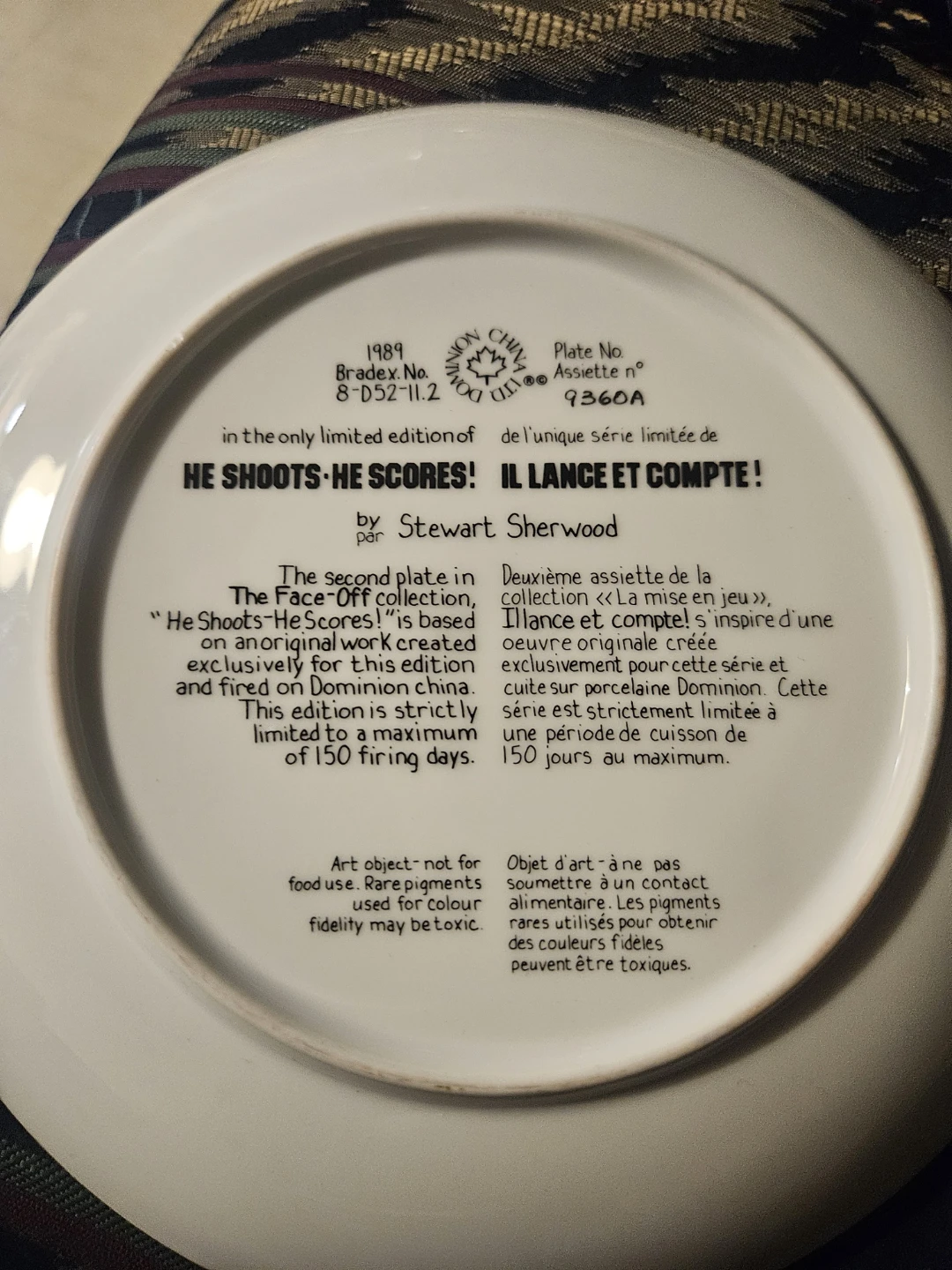 Stewart Sherwood "He Shoots He Scores!" Collector Plate - photo 2
