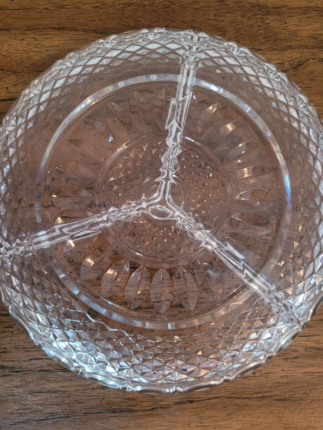 Clear Glass Divided Serving Dish