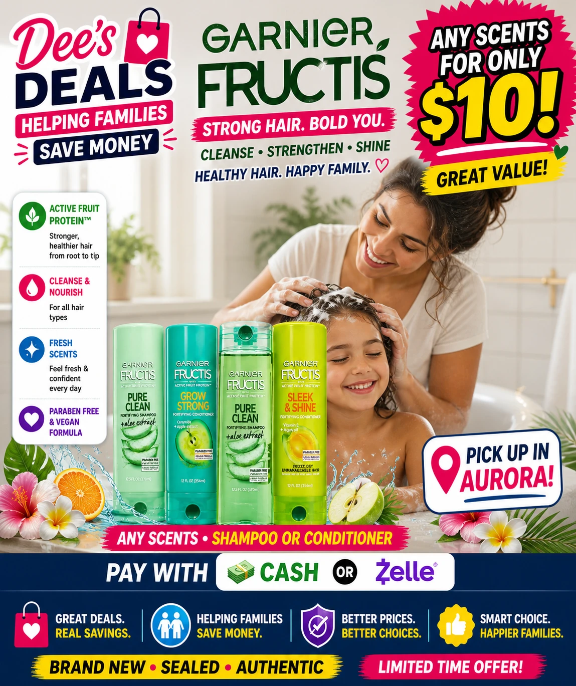 3 for $10 Garnier Fructis Shampoo & Conditioner