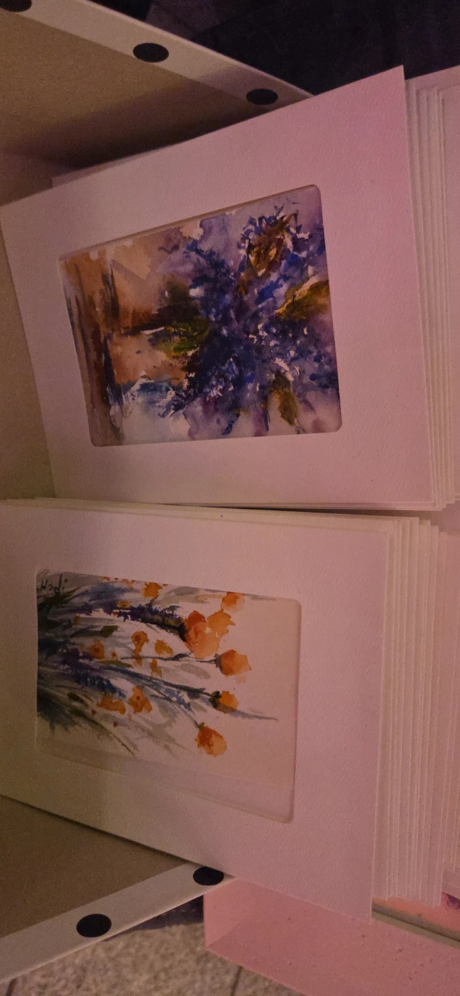 Set of 4 Watercolour Art Prints cards