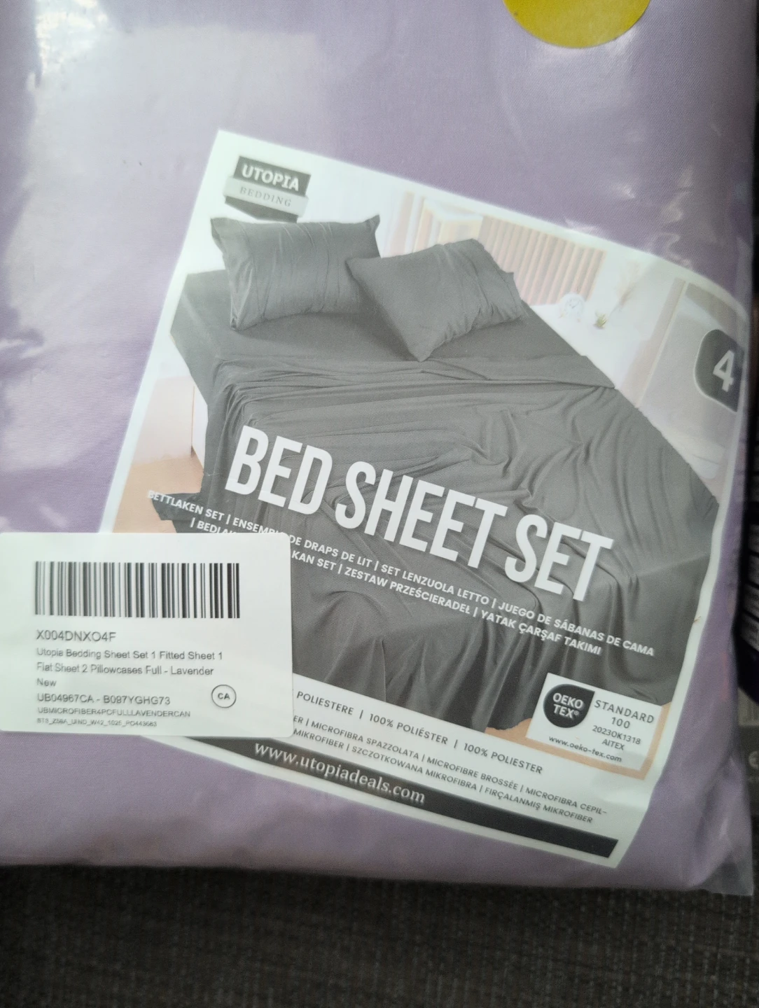 Utopia Bedding Sheet Set - Full Size, Lavender