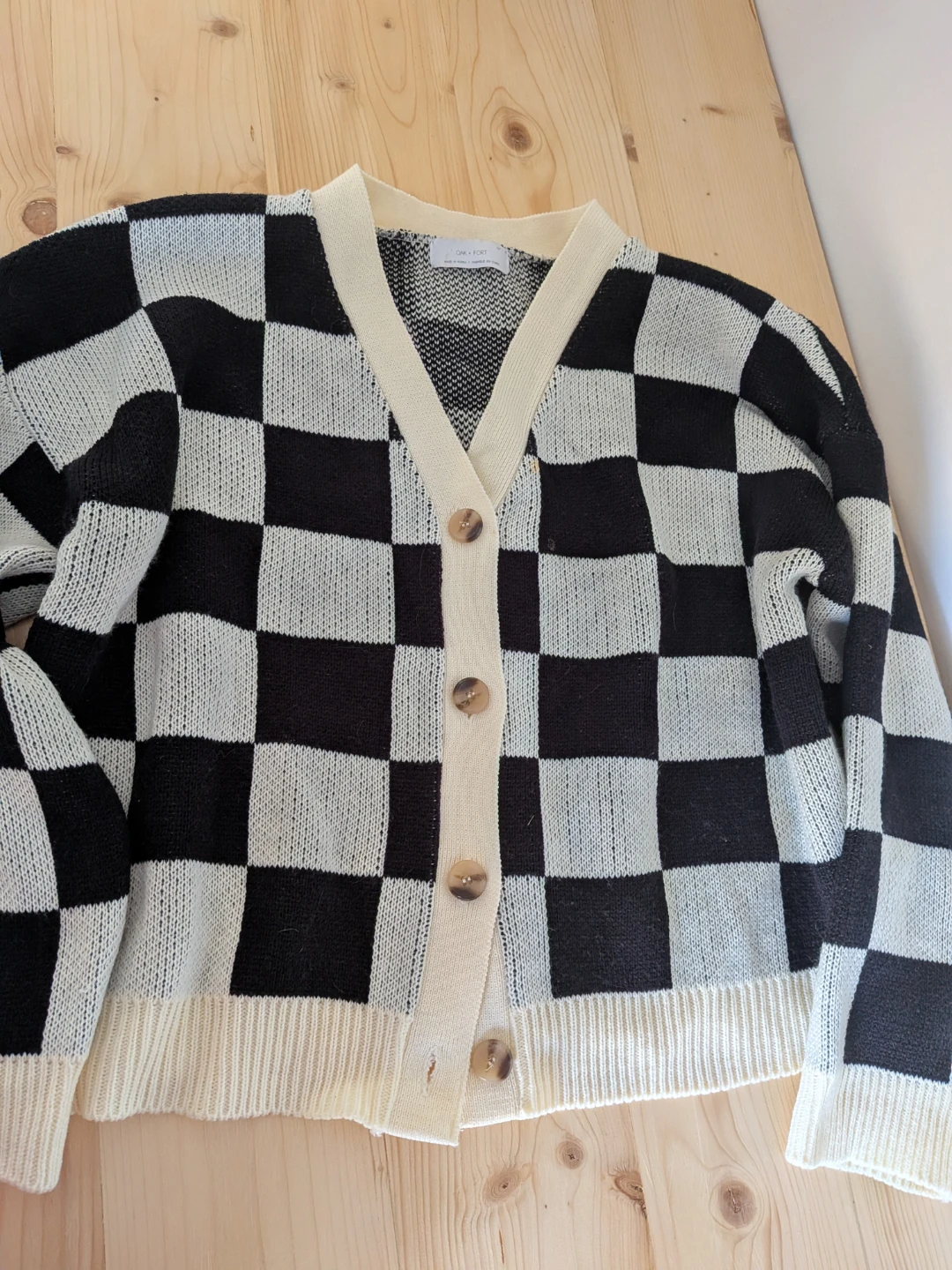 OAK + FORT Checkered Cardigan - photo 3