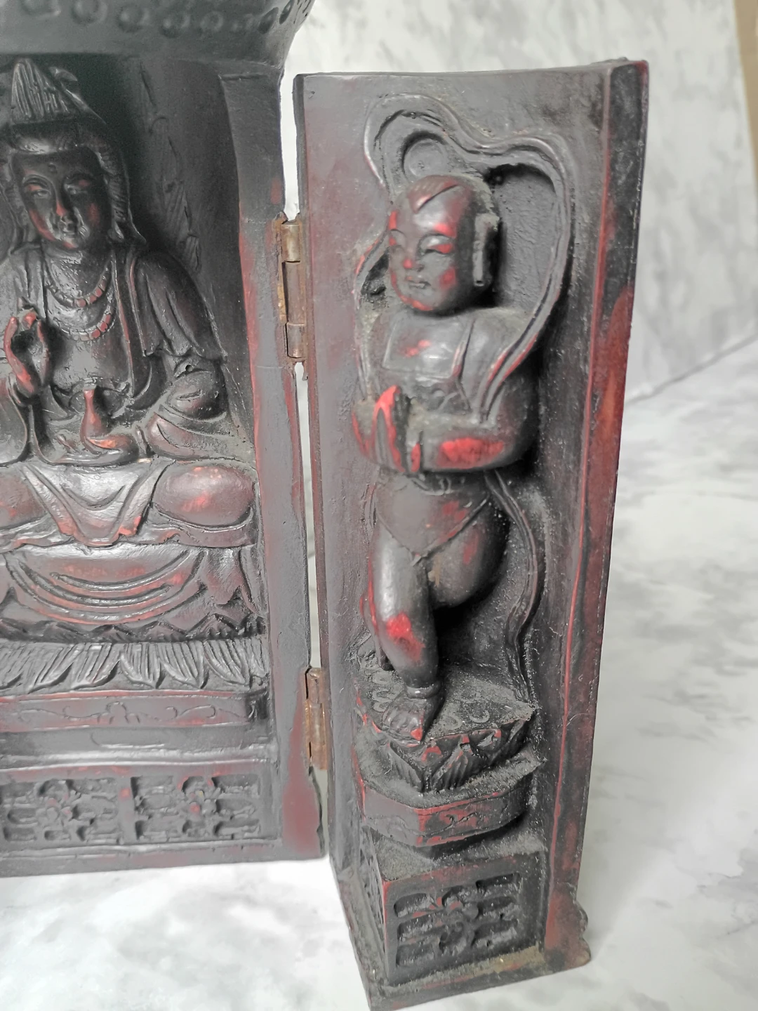 Vintage Carved  Triptych Shrine. - photo 4