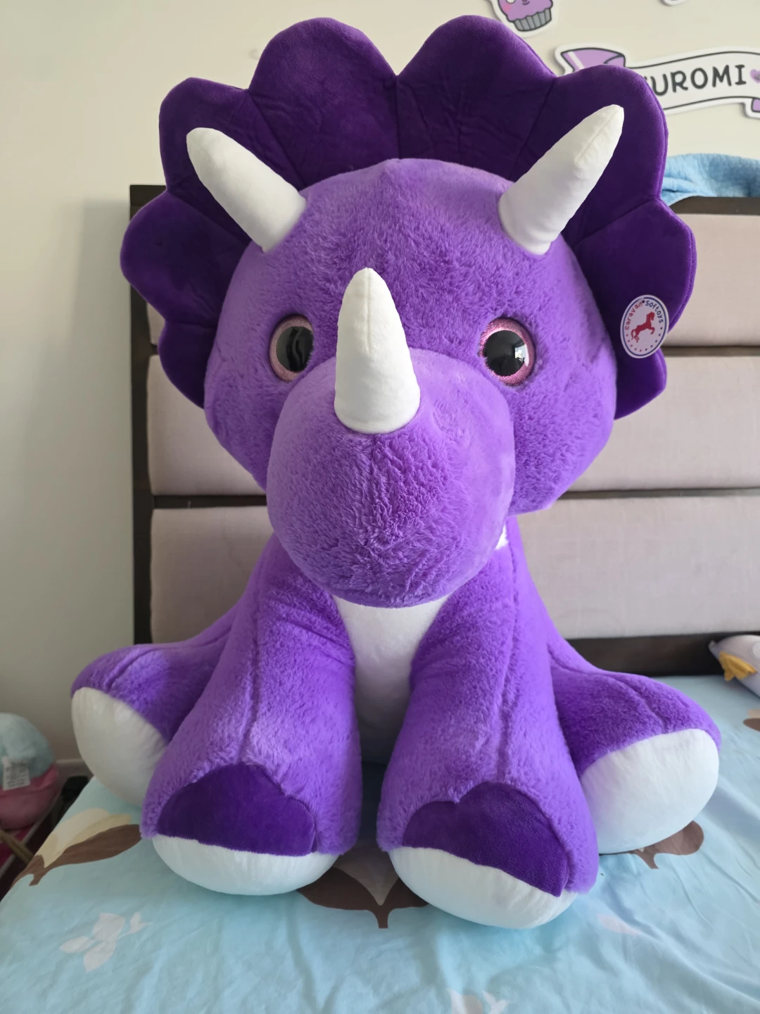 Purple Triceratops Plush Toy
