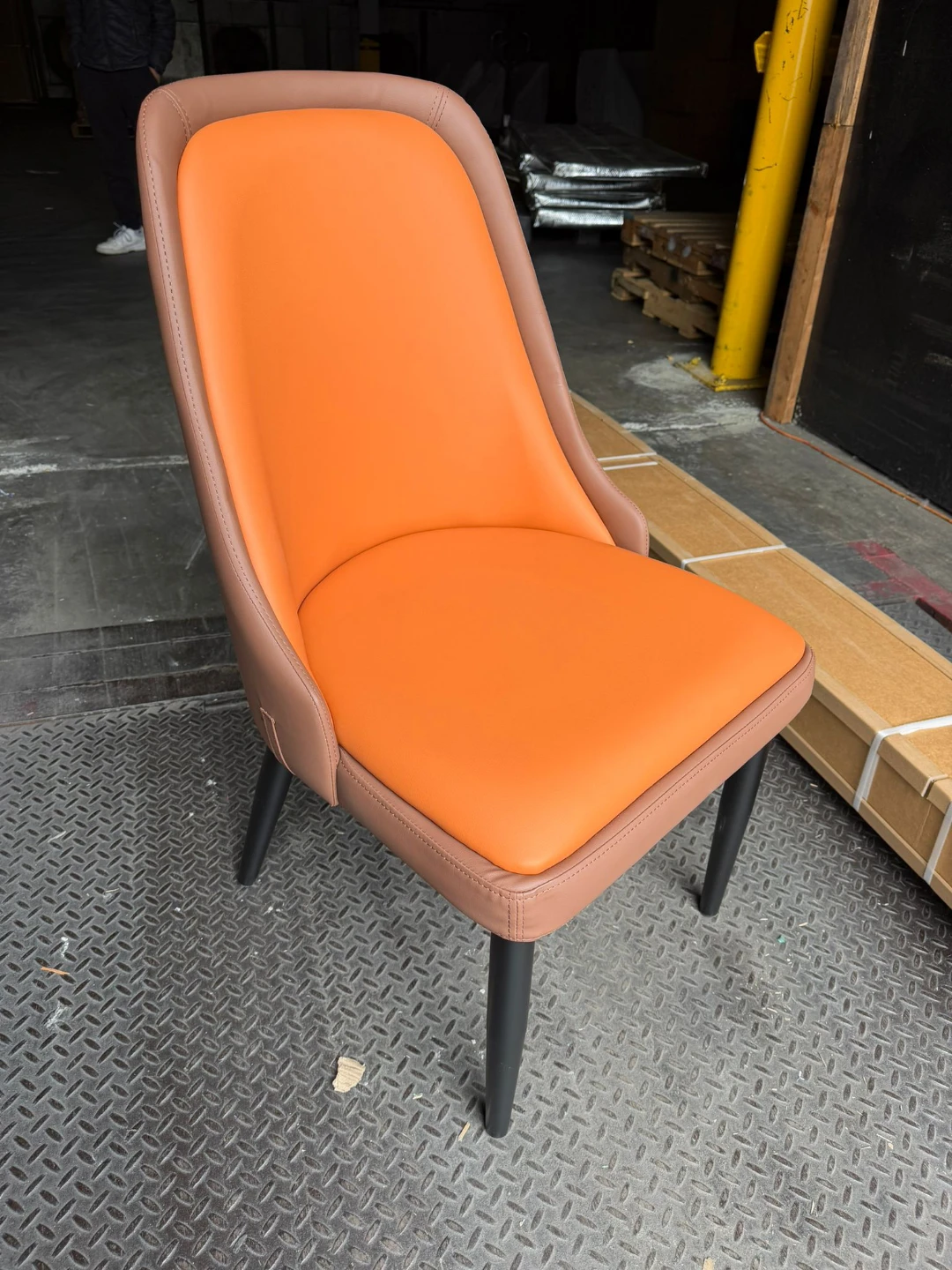 Orange and Brown Dining Chair
