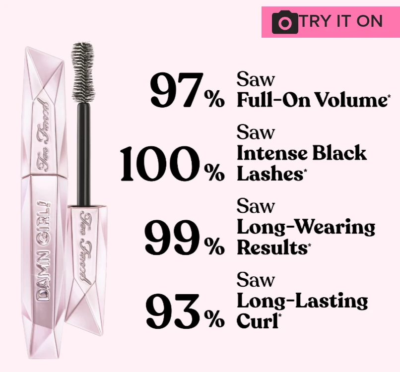 (NEW) 💋 Too Faced (Black) Damn Girl! 24-Hour Mascara - photo 2