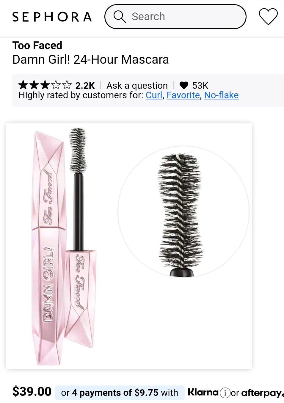 (NEW) 💋 Too Faced (Black) Damn Girl! 24-Hour Mascara - photo 5