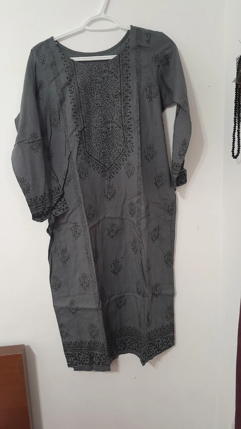 Grey 2 Pc Lawn Suit with Block Print Gulahmed - photo 3